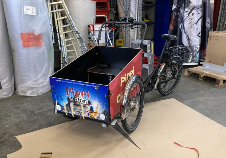 Lådcykel med dekor Pippi på Cirkus